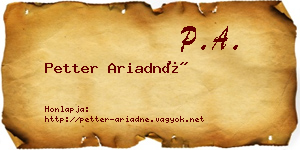 Petter Ariadné névjegykártya